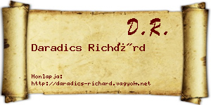 Daradics Richárd névjegykártya
